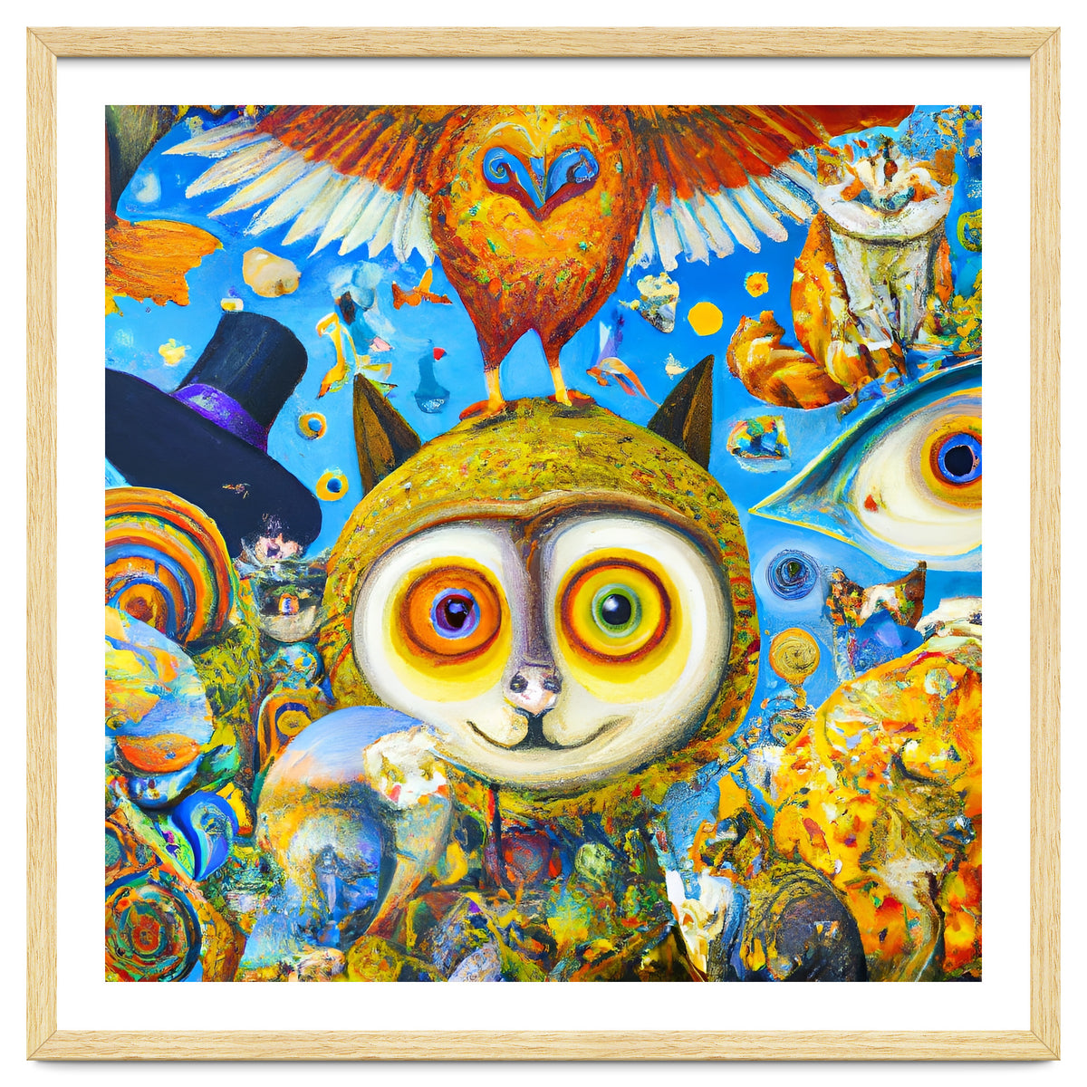 Chaotic and Colorful Fantasy Creatures Art Print