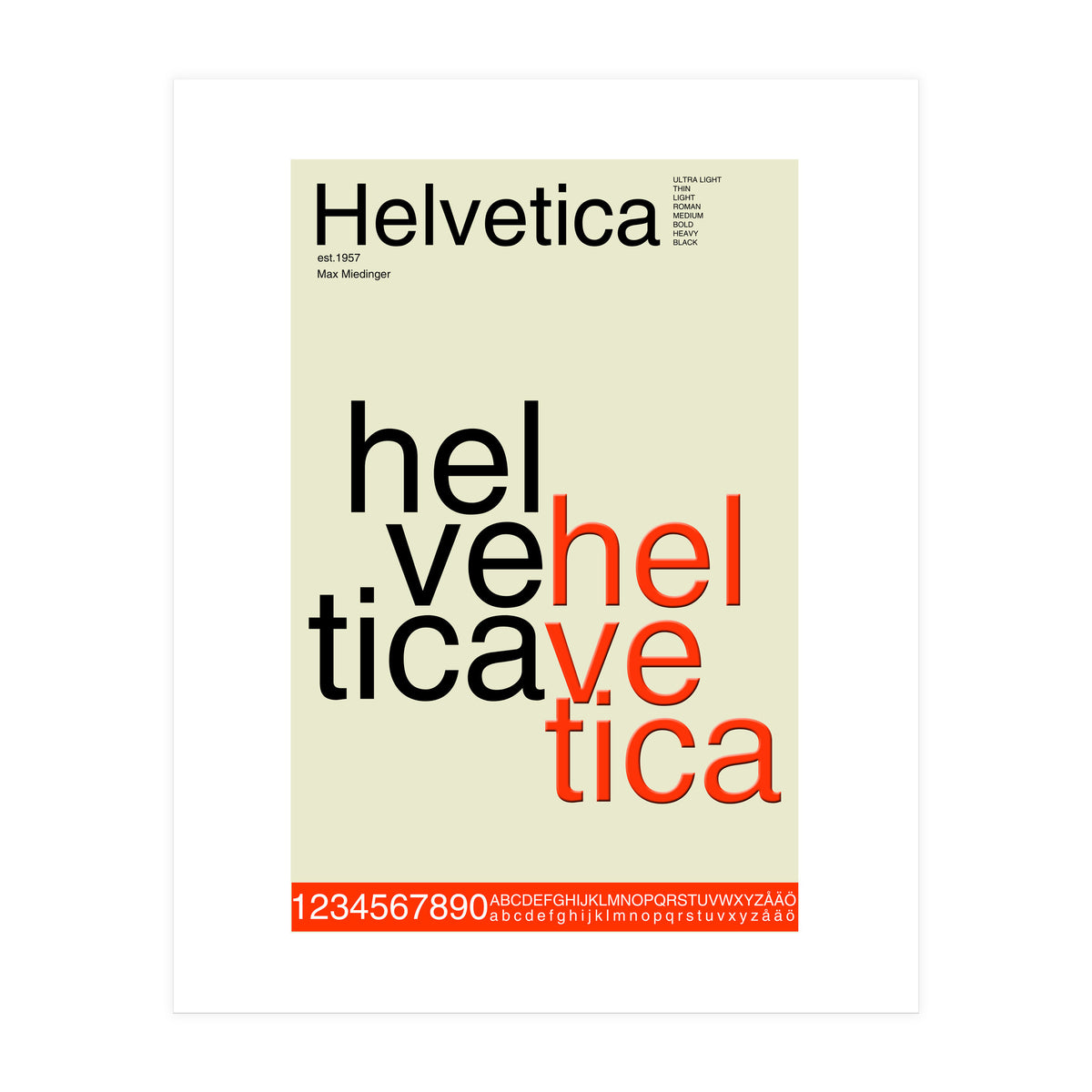 Helvetica Font Design (Print Only)