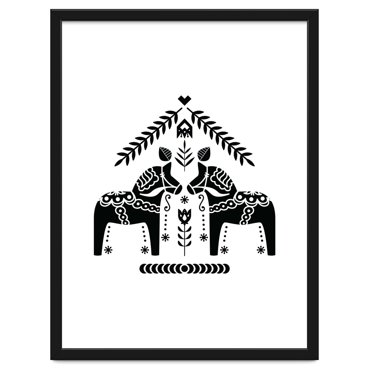 Swedish Dala Horse Folk Pattern