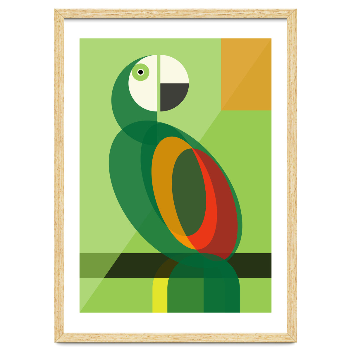 Mid Century Geometric Parrot
