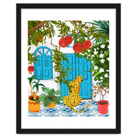 Cheetah Home, Morocco Architecture Illustration, Greece Cats Tropical Urban Jungle Pomegranate