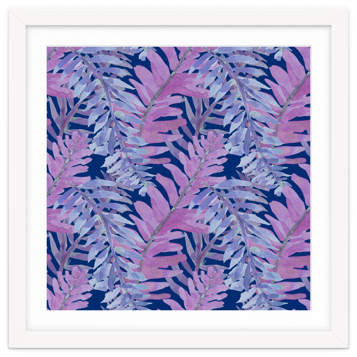 Woodland Ferns in Blue