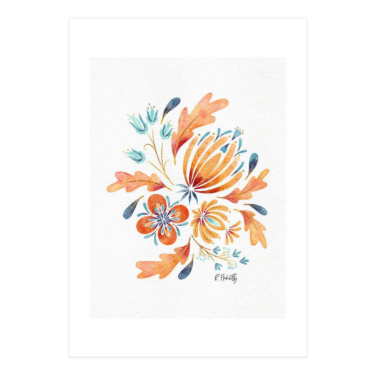 Protea Floral | Peach (Print Only)