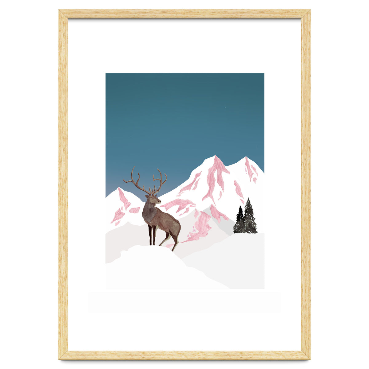 Mountain Love Winter Stag