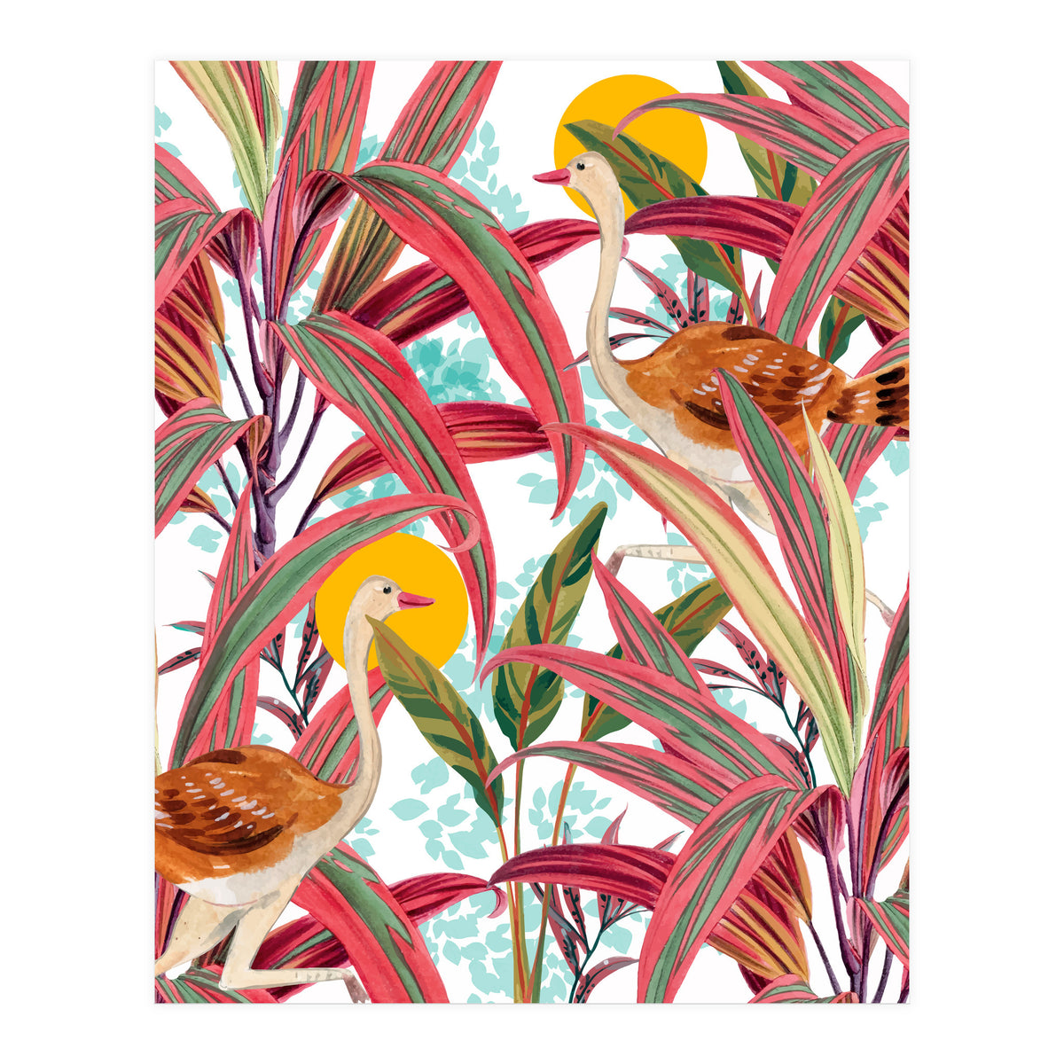 Faith Is The Bird That Feels The Light When The Dawn Is Still Dark, Vintage Botanical Nature Painting Jungle (Print Only)