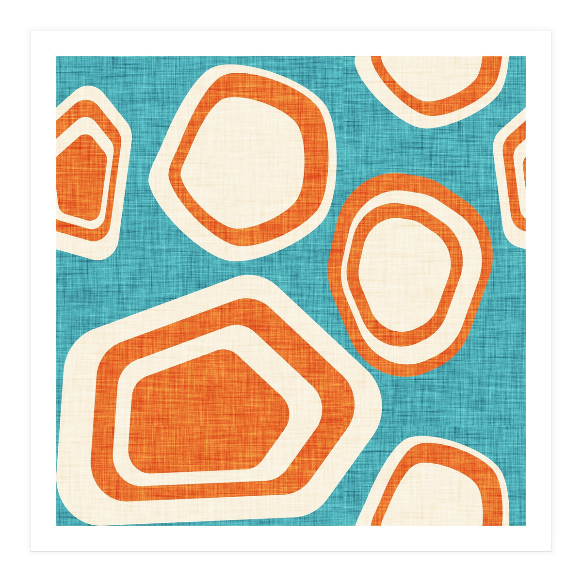 Day At The Lake Blue Orange (Print Only)