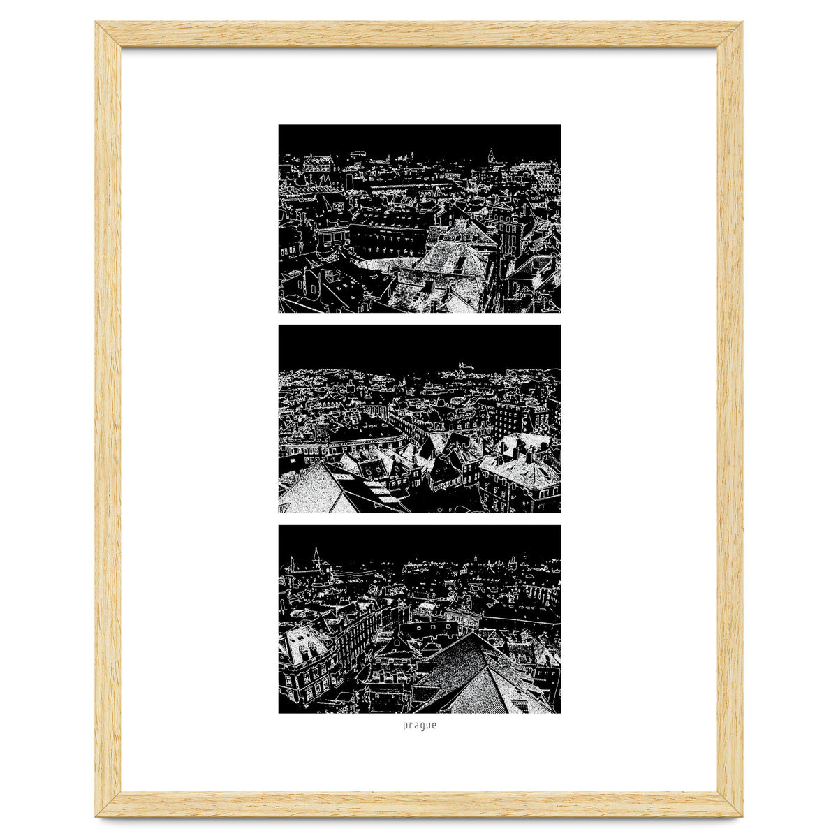 Prague print in black