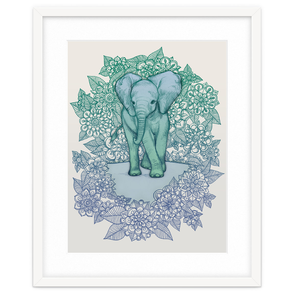 Emerald Elephant in the Lilac Evening