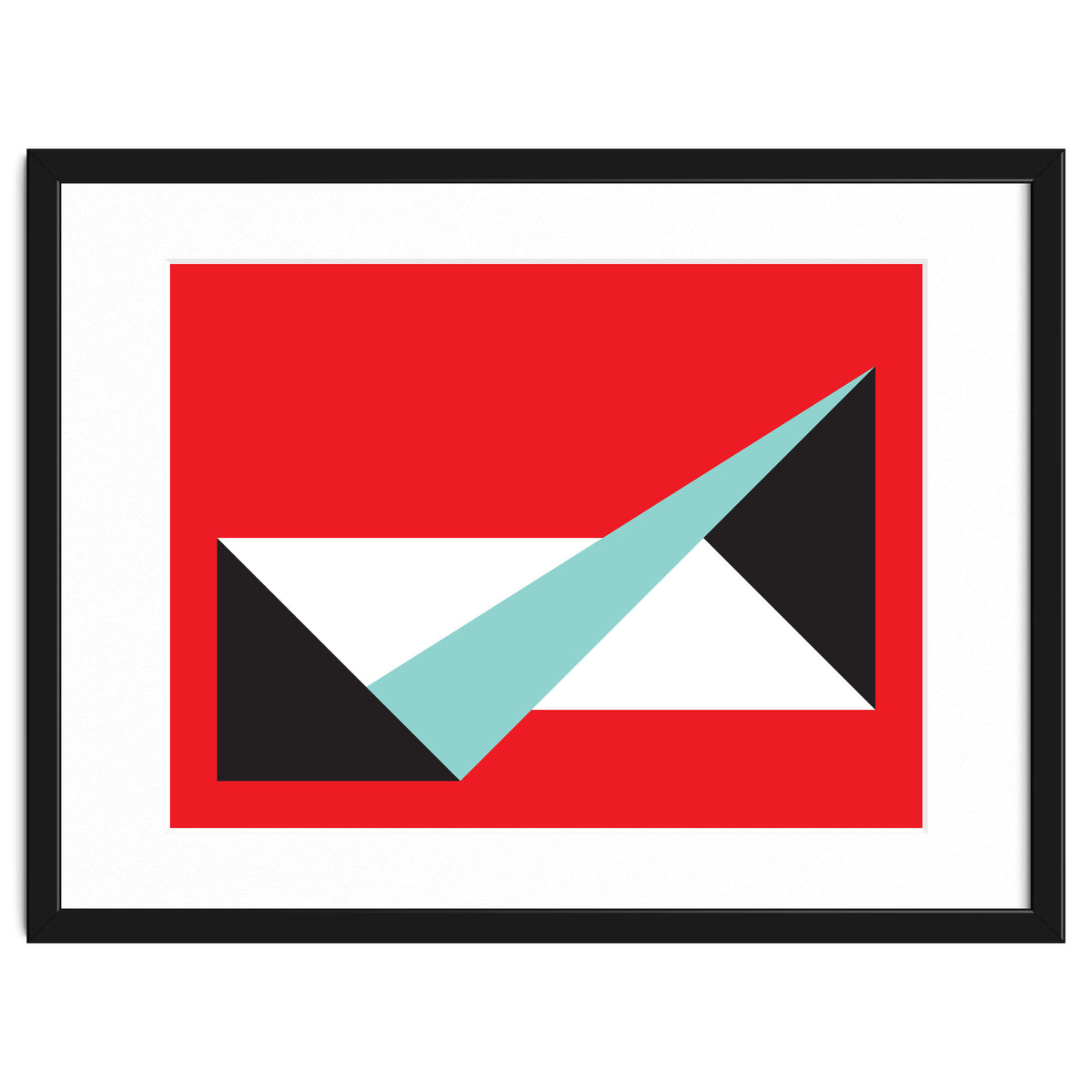 Geometric Shapes No. 49 -  teal, black & red