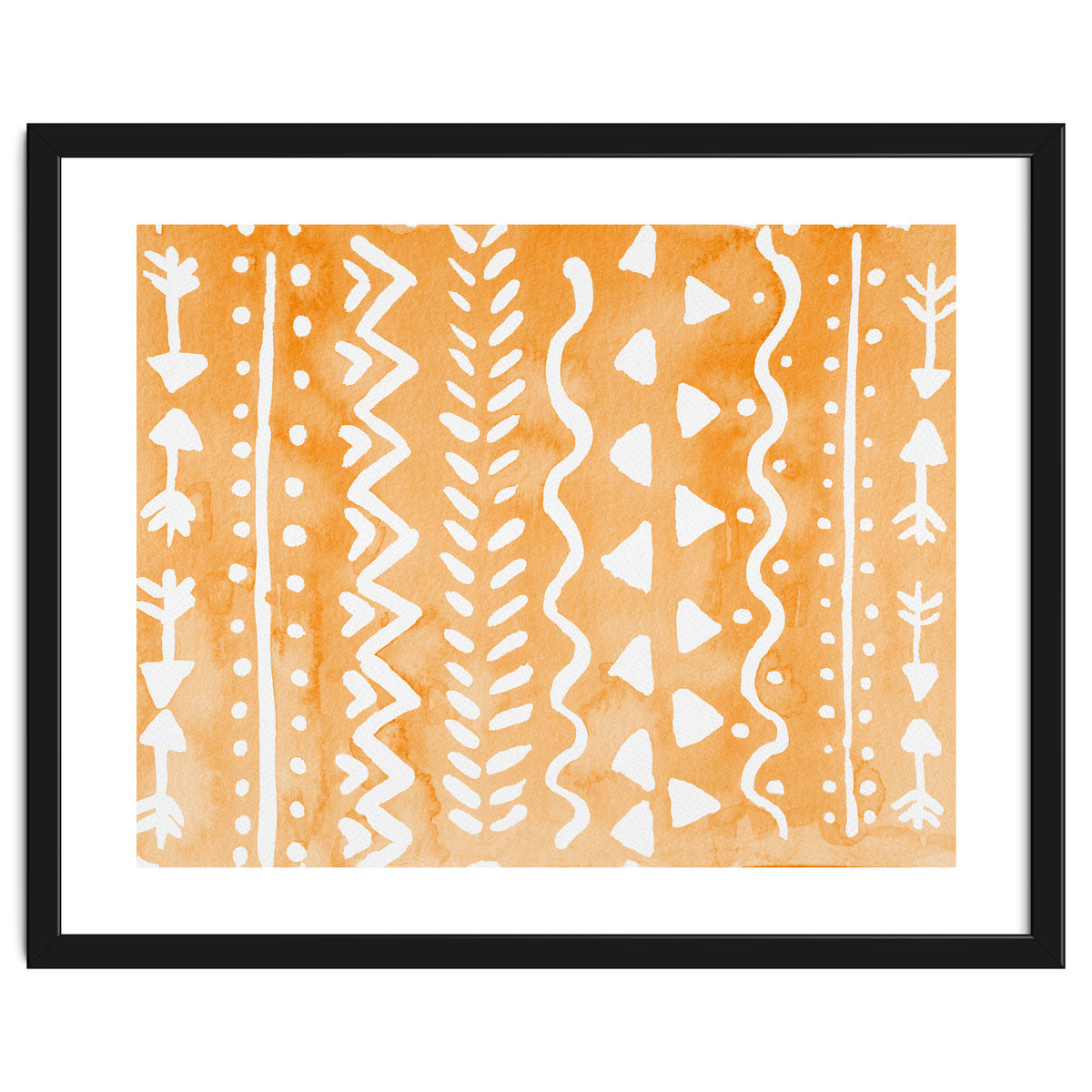Abstract boho tribal pattern in pastel orange
