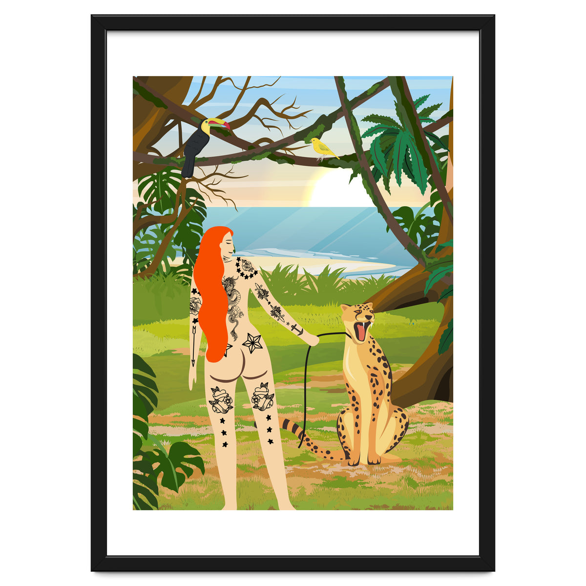 Tattooed Girl with Cheetah