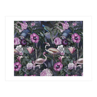 Flamingos Dark Jungle 2 (Print Only)