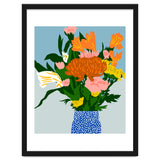 Potted Happiness | Flower Pot Botanical Floral Still Life | Eclectic Plants Modern Bohemian Décor thumbnail