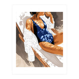 Girls Just Wanna Have Sun Painting, Woman Fashion Swim Beach Vacation Travel Summer Illustration (Print Only) thumbnail