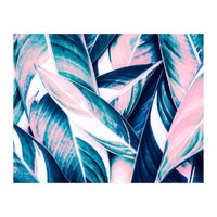 Botanical leaf pink and blue (Print Only)