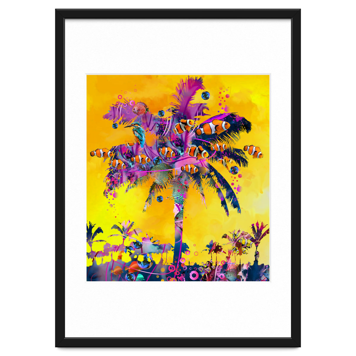 Purple Palm with Fish