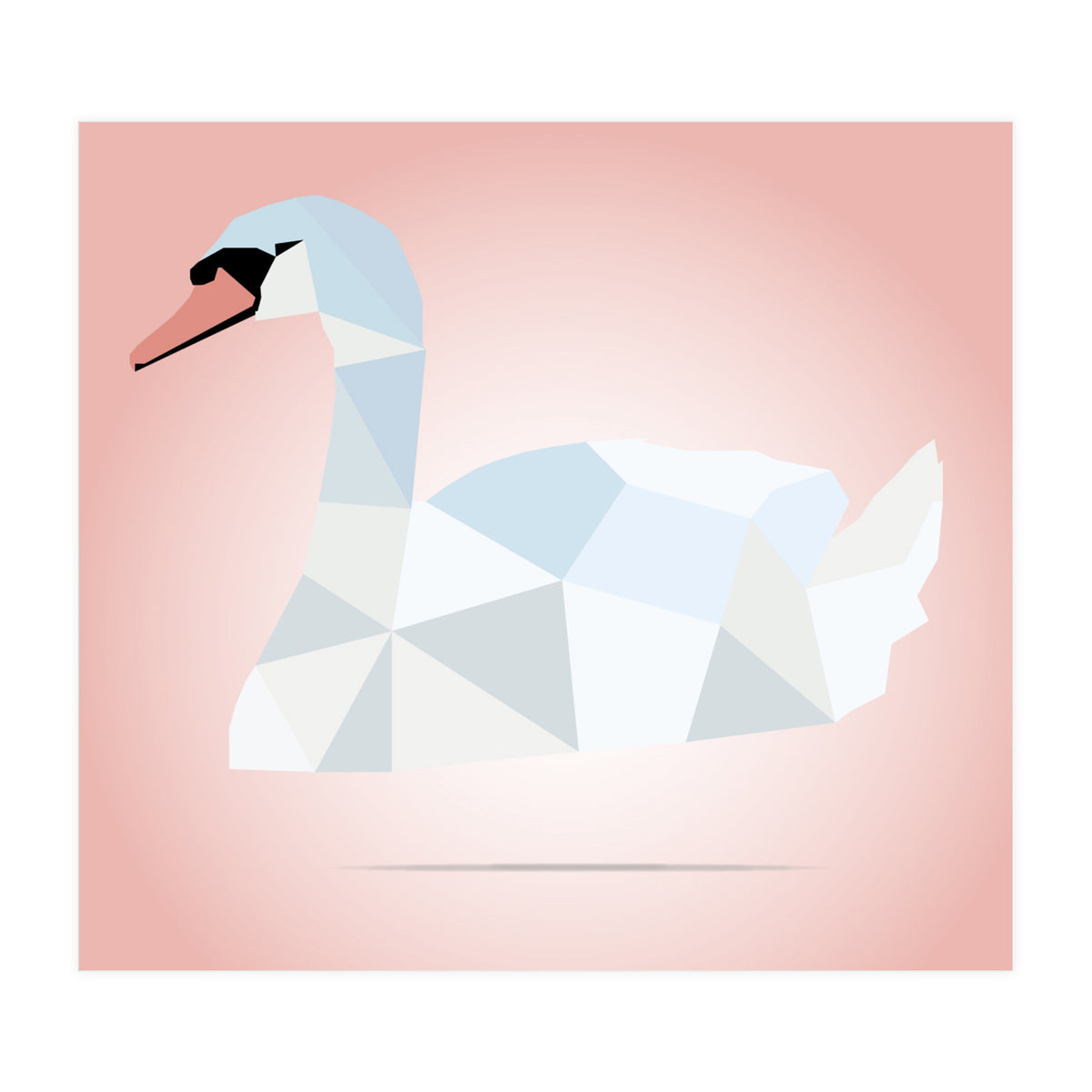 Swan Low Poly Art (Print Only)
