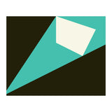 Geometric Shapes No. 72 - turquoise, white & black (Print Only) thumbnail