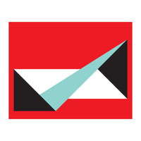 Geometric Shapes No. 49 -  teal, black & red (Print Only)