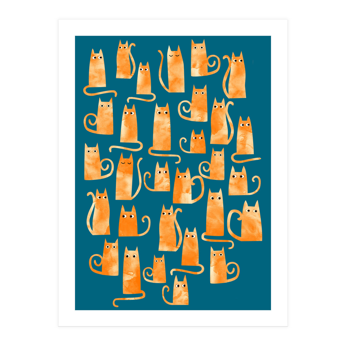 Ginger Cats Teal (Print Only)