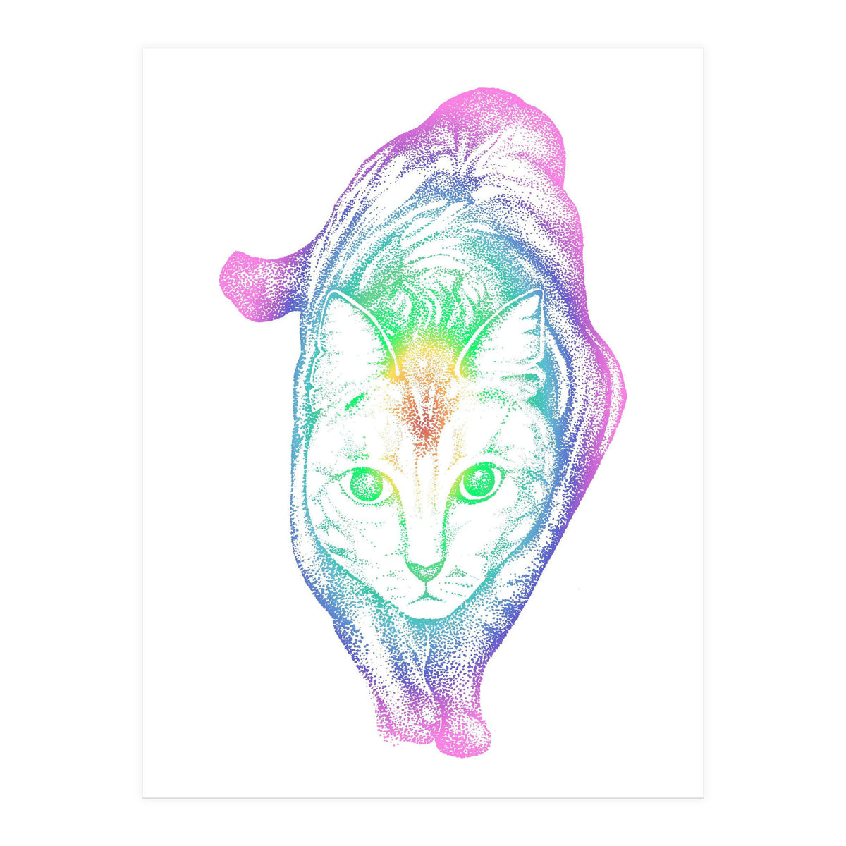 Rainbow Pastel Cat (Print Only)