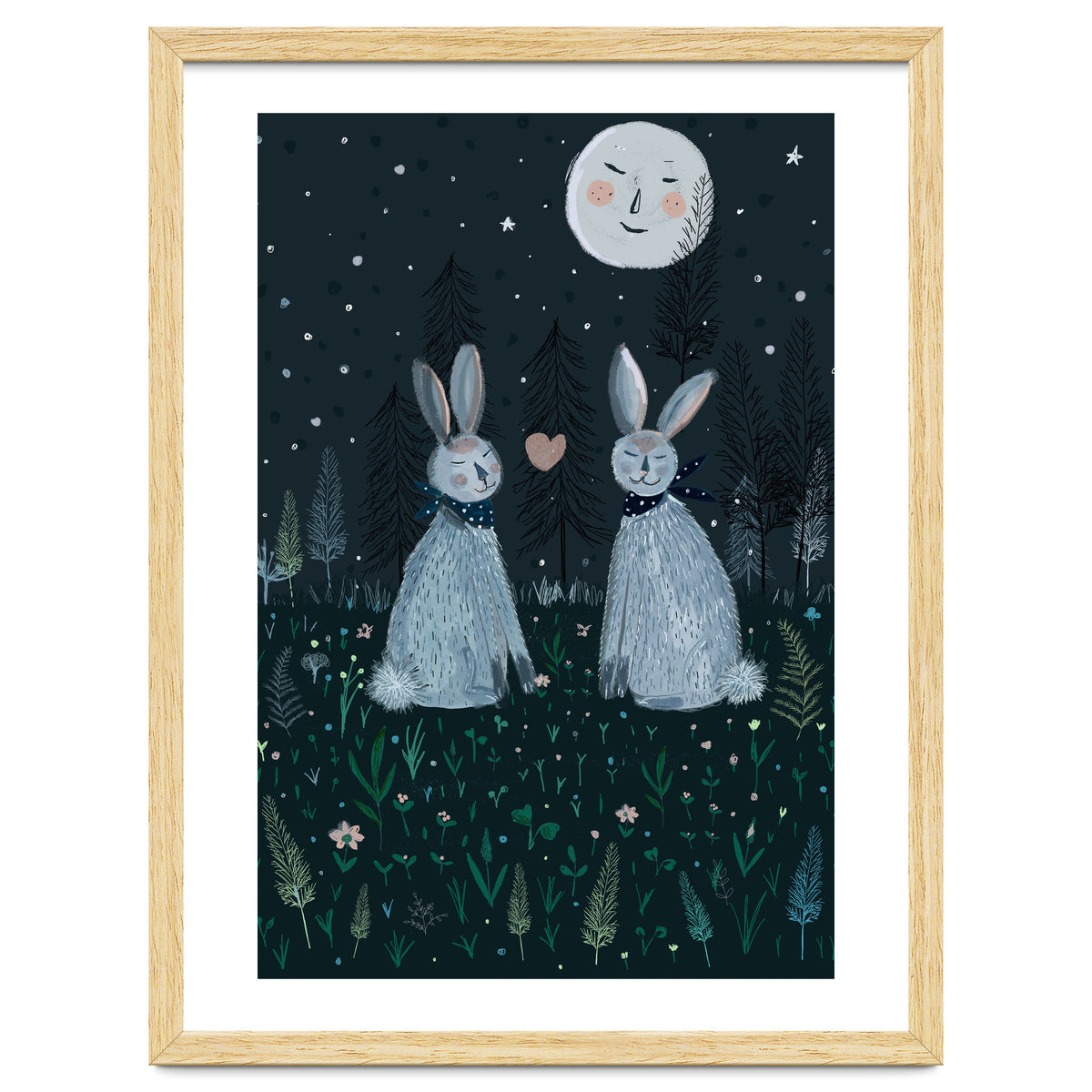 Rabbits in the forest