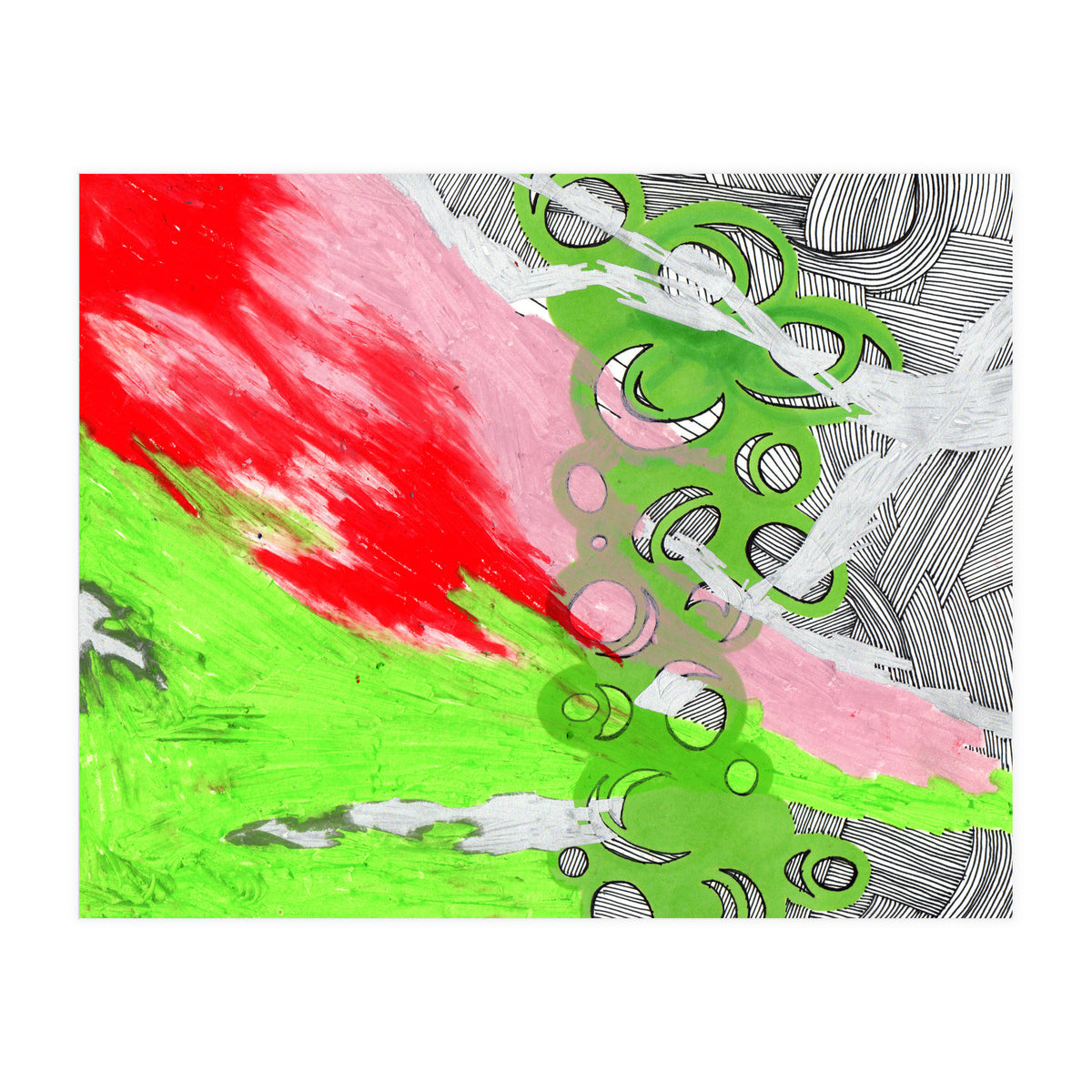 Green and Pink Spill (Print Only)