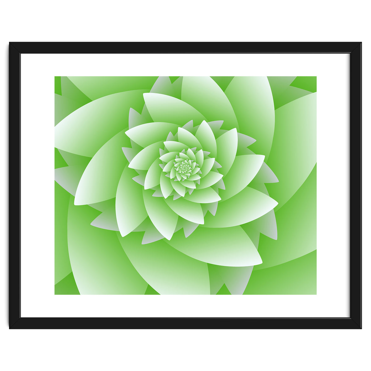 Abstract Green Floral Optical Illusions Art
