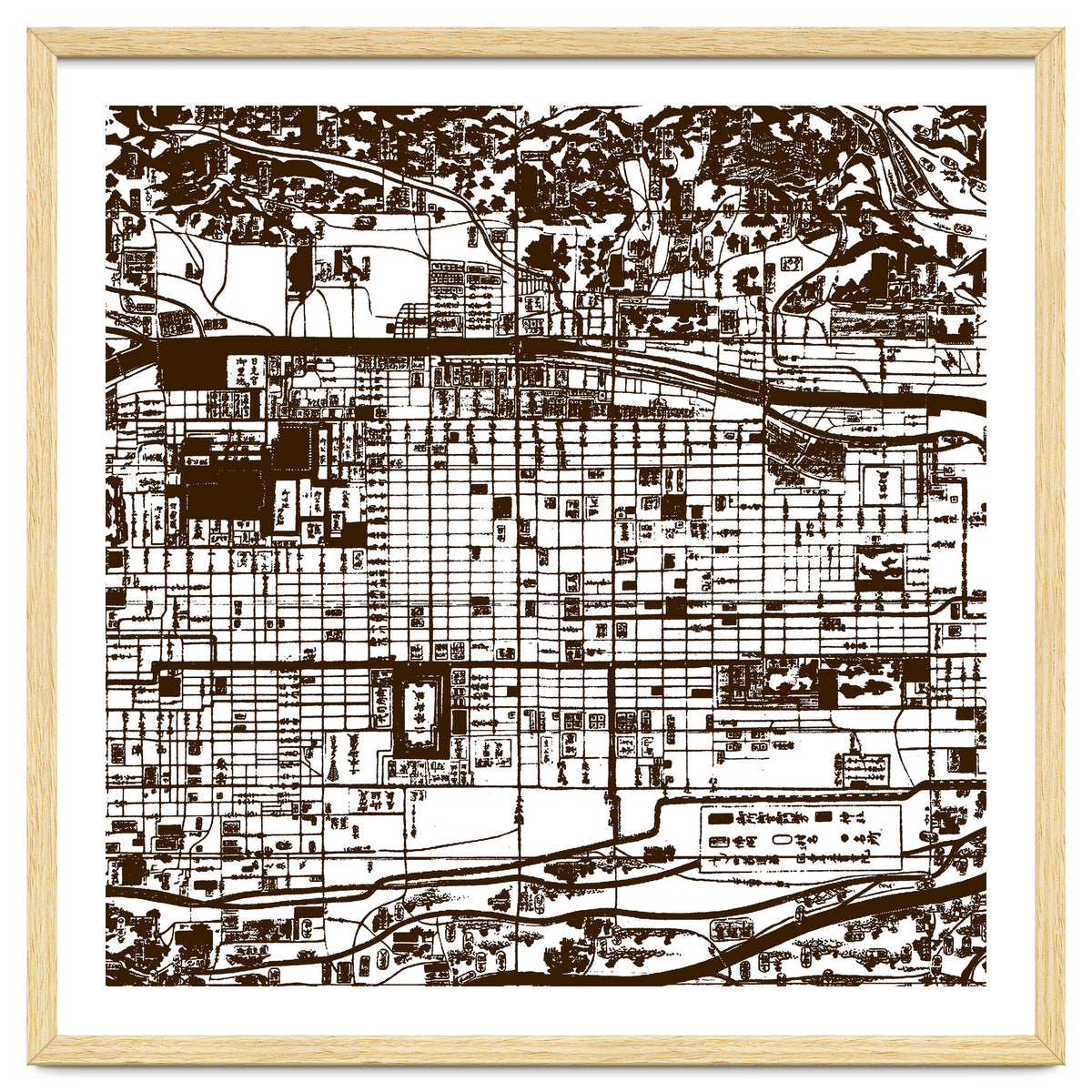 Antique Oriental Town Map