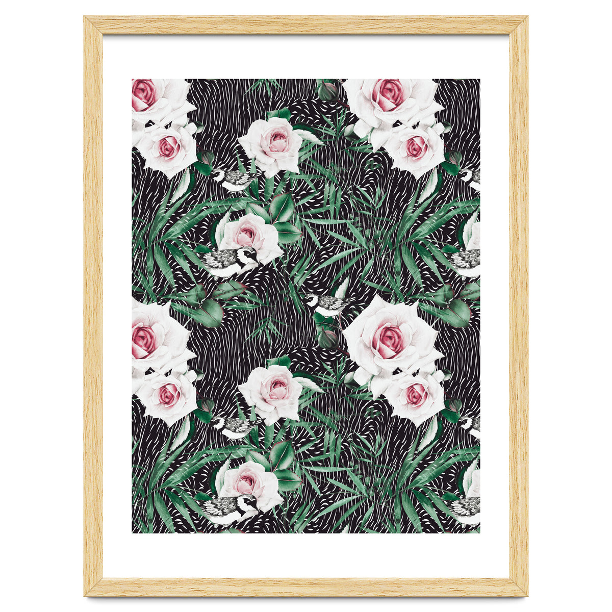 Dark flowery abstract of birds