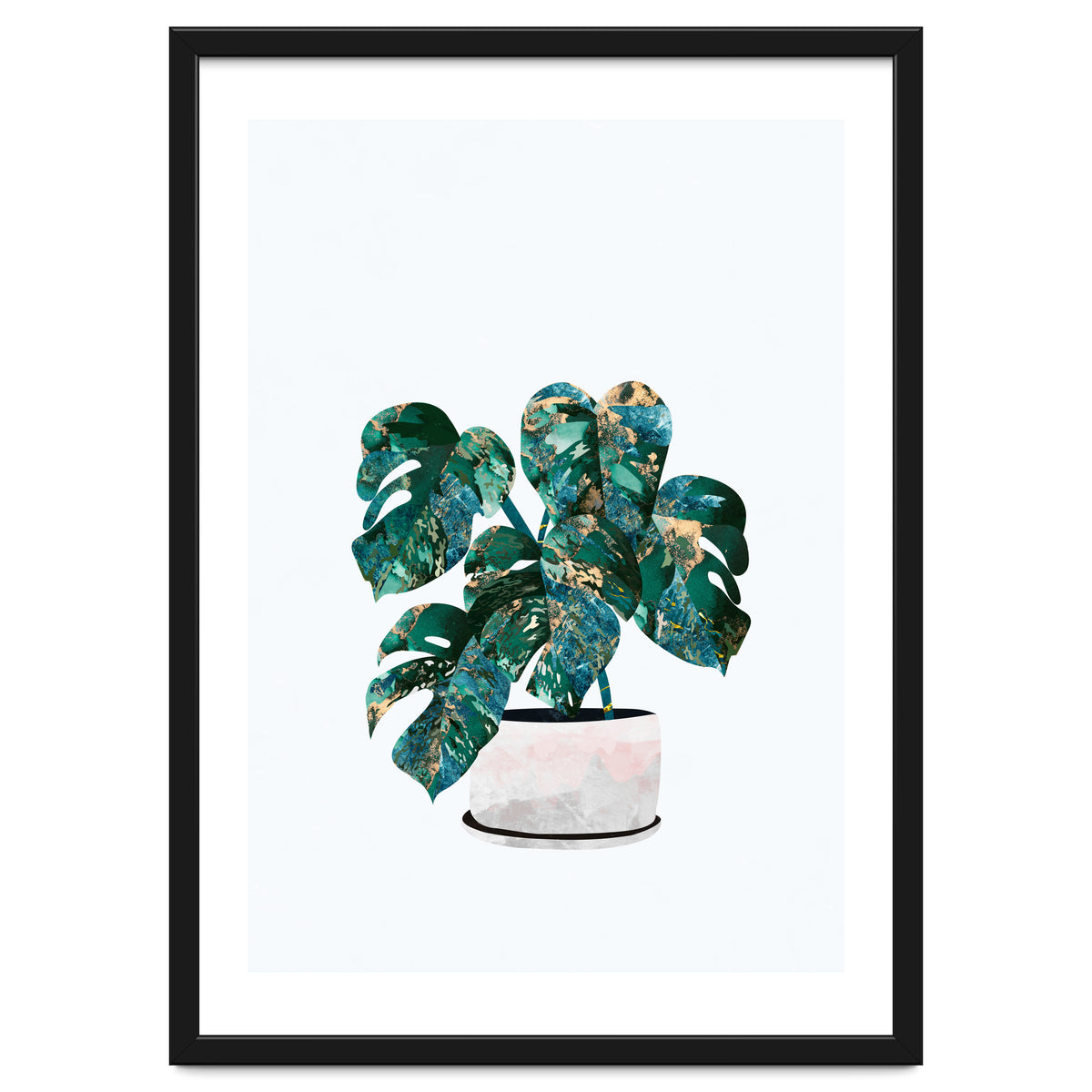 Swiss Cheese Monstera Plant Gold and Green