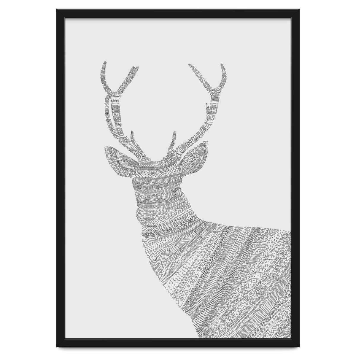Stag Grey Poster
