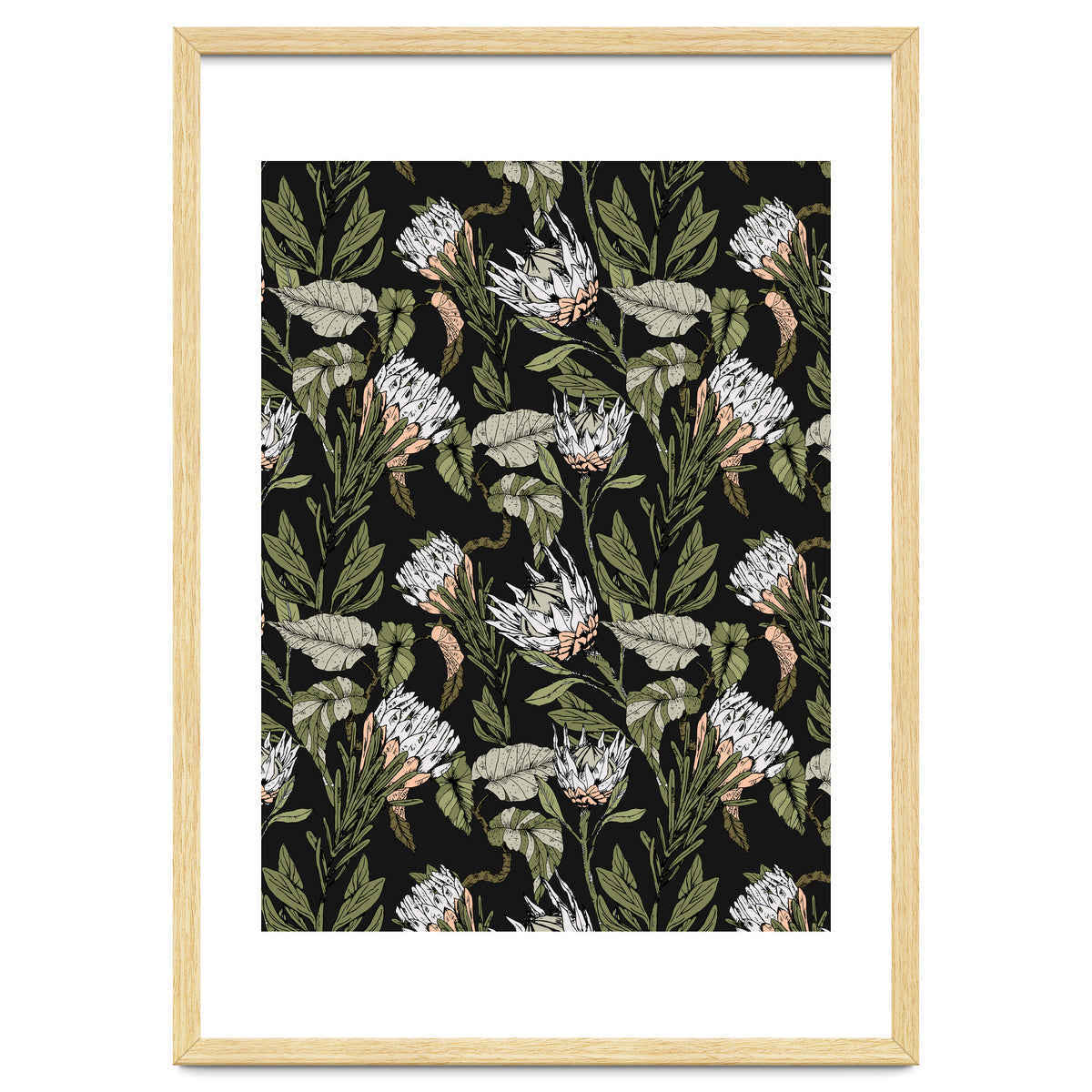 Dark pattern botanical boho