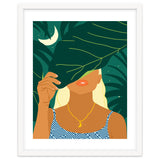 To The Moon & Never Back | Jungle Dreamer Bohemian Tropical Soul | Forest Nature Woman Illustration thumbnail