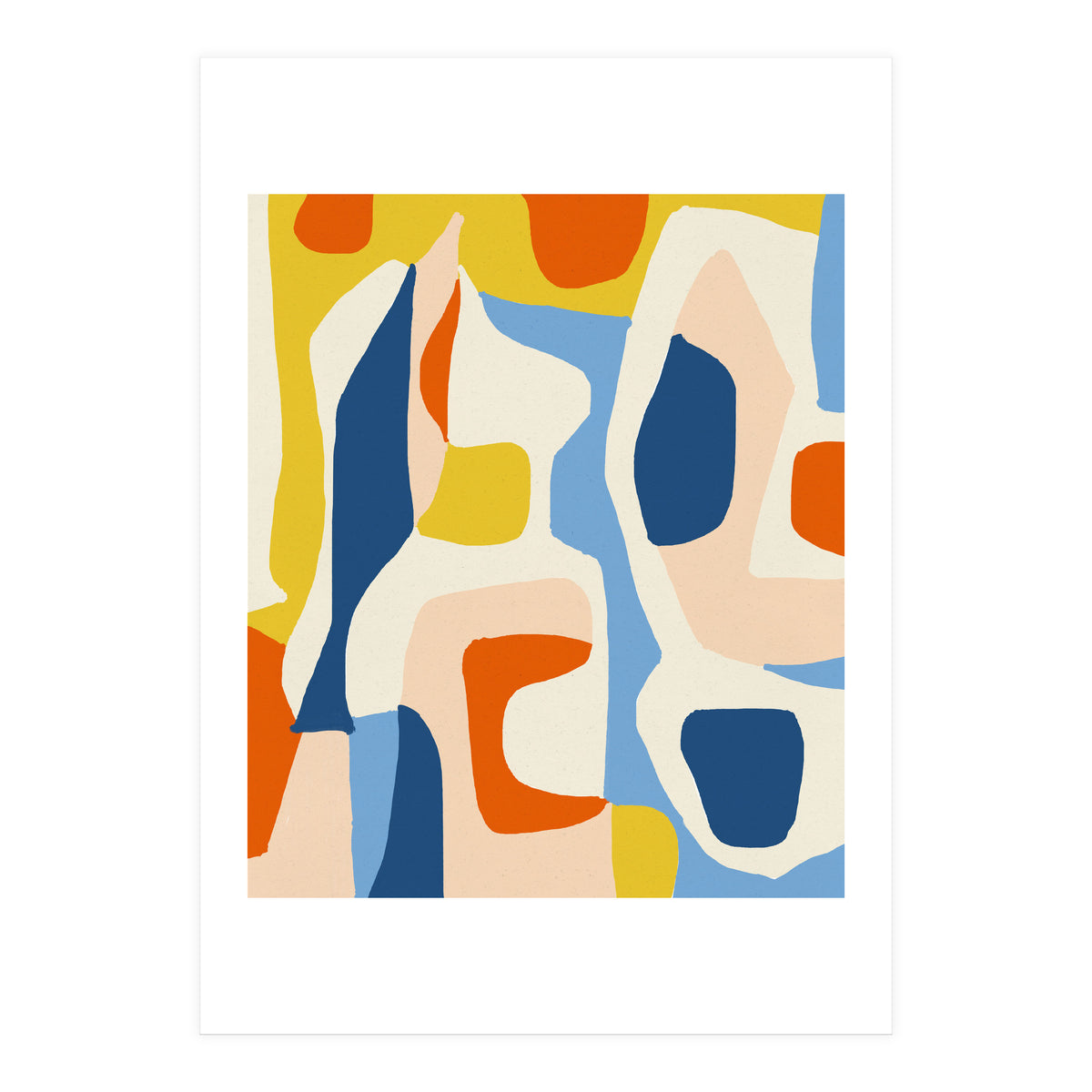 Me & Mine, Abstract Bohemian Pastel Shapes Painting, Eclectic Colorful Graphic Design (Print Only)