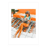 The Gossip Column | Modern Bohemian Woman Hippie Décor | Staycation Fashion Painting  (Print Only) thumbnail