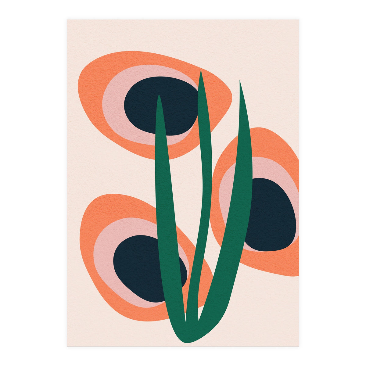Abstract Mid Century Modern Scandinavian Leaf II (Print Only)