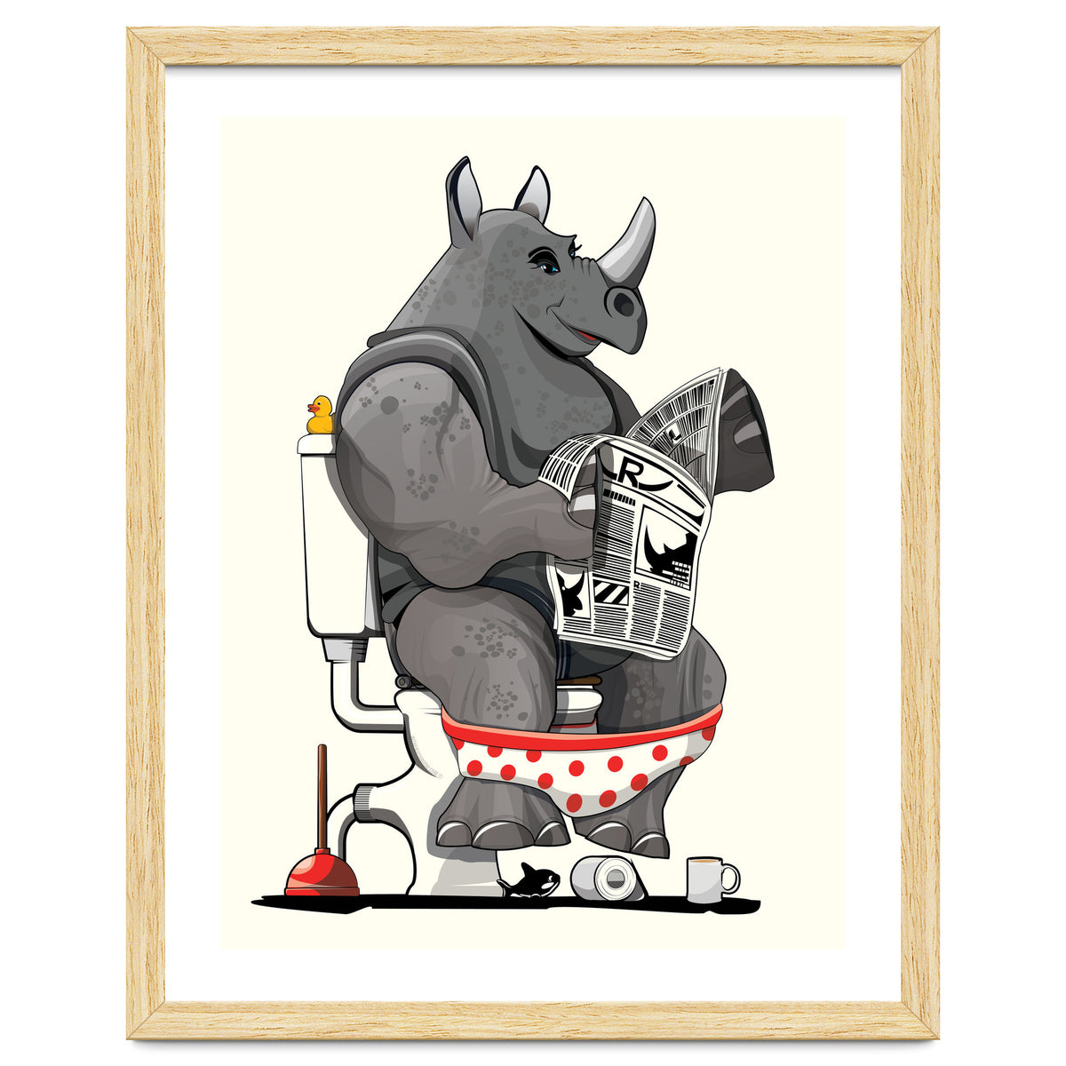 Rhinoceros on the Toilet, Funny Bathroom Humour