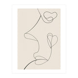 Continuous Line Art Face Drawing Floral Shapes (Print Only) thumbnail