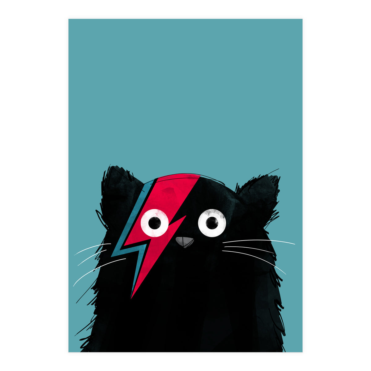 Doozal Cat Bowie Black (Print Only)