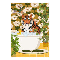 Tiger in Retro Bathroom (Print Only)