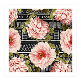 Flowering pink on drawn lines (Print Only) thumbnail
