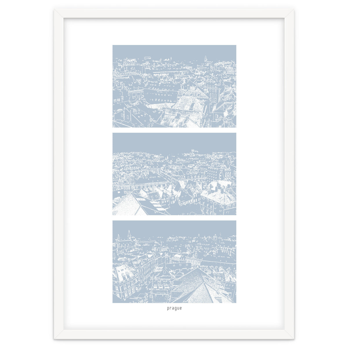 Prague print in blue