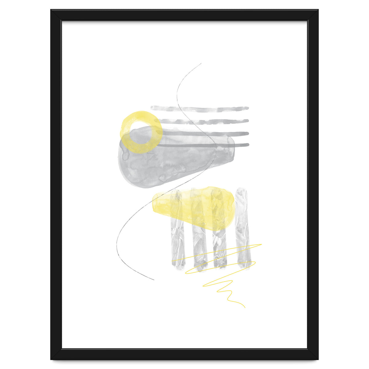 Watercolor Shapes No. 3 | Illuminating Yellow & Ultimate Grey