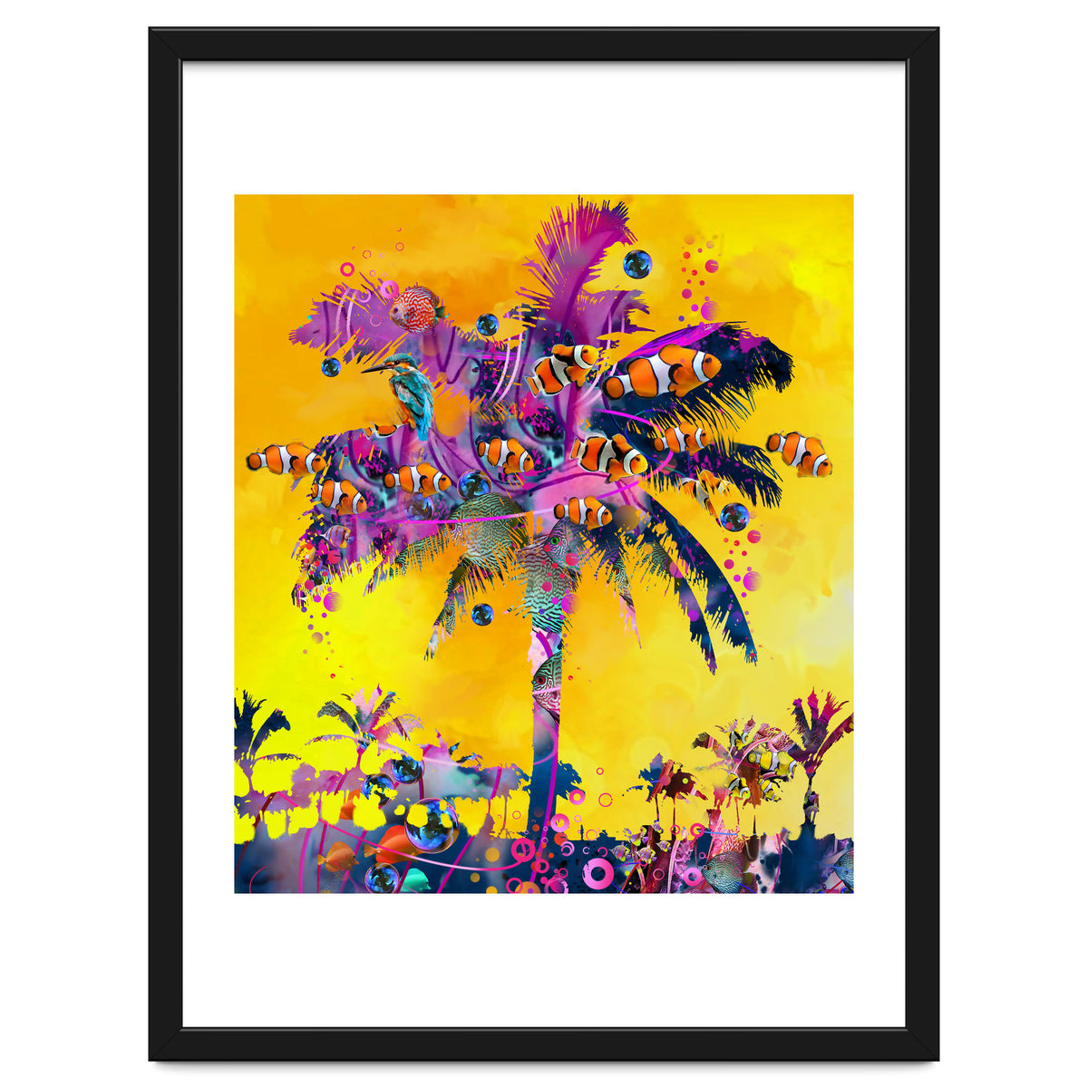 Purple Palm with Fish