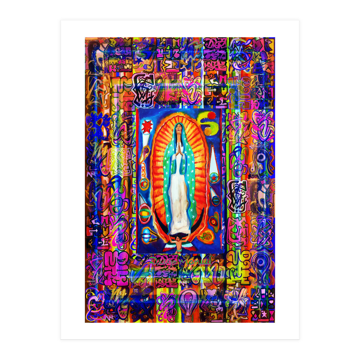 Graffiti Digital 2022 344 and Virgin of Guadalupe (Print Only)