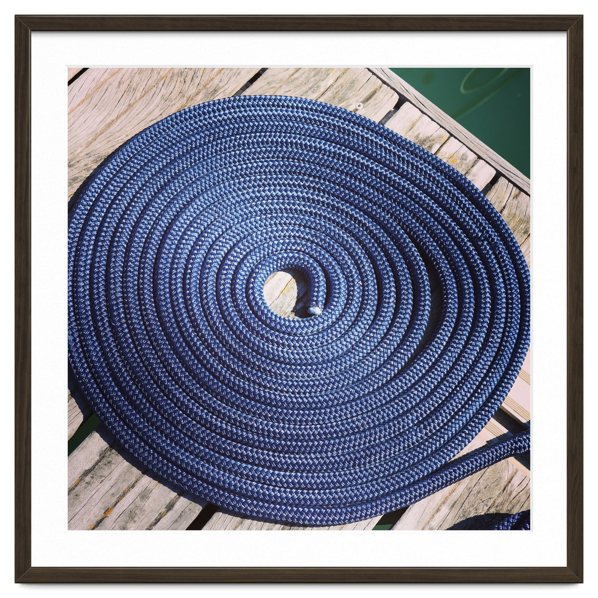 Blue rope coil
