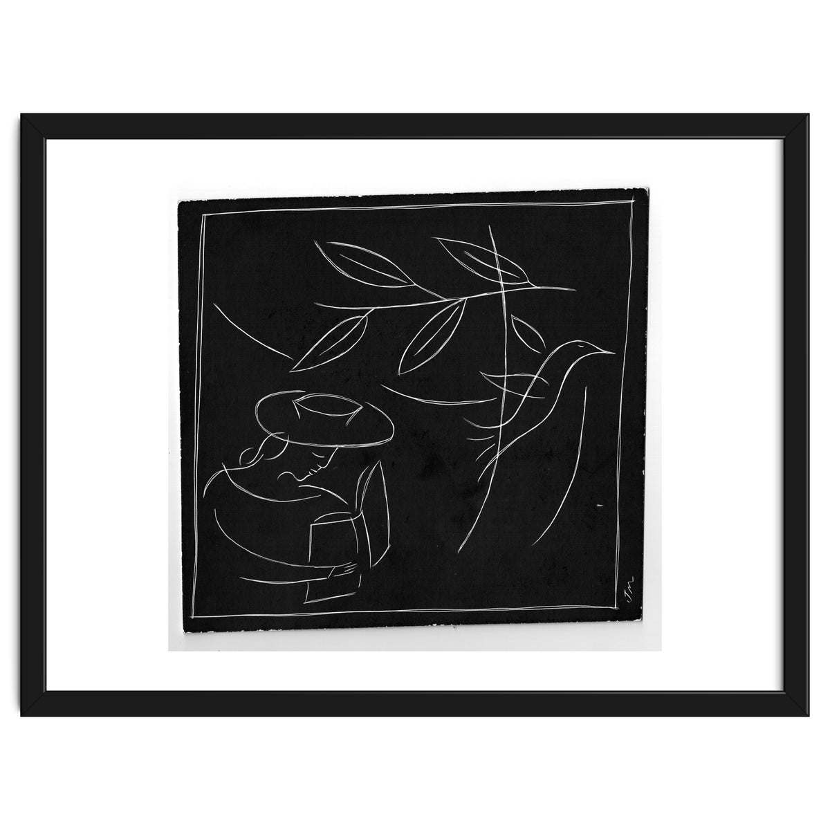 Woman With Bird And Book