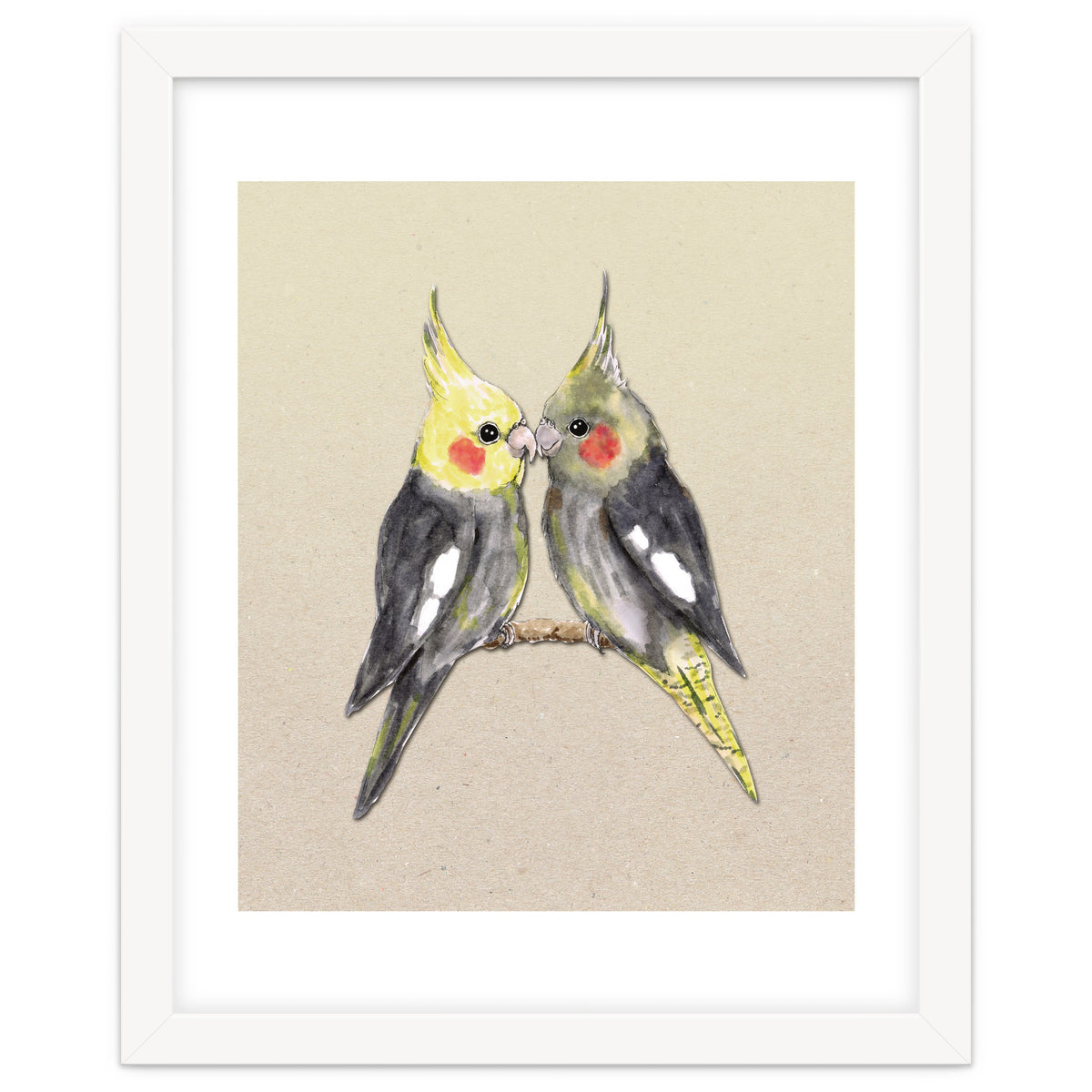 Two cute cockatiels