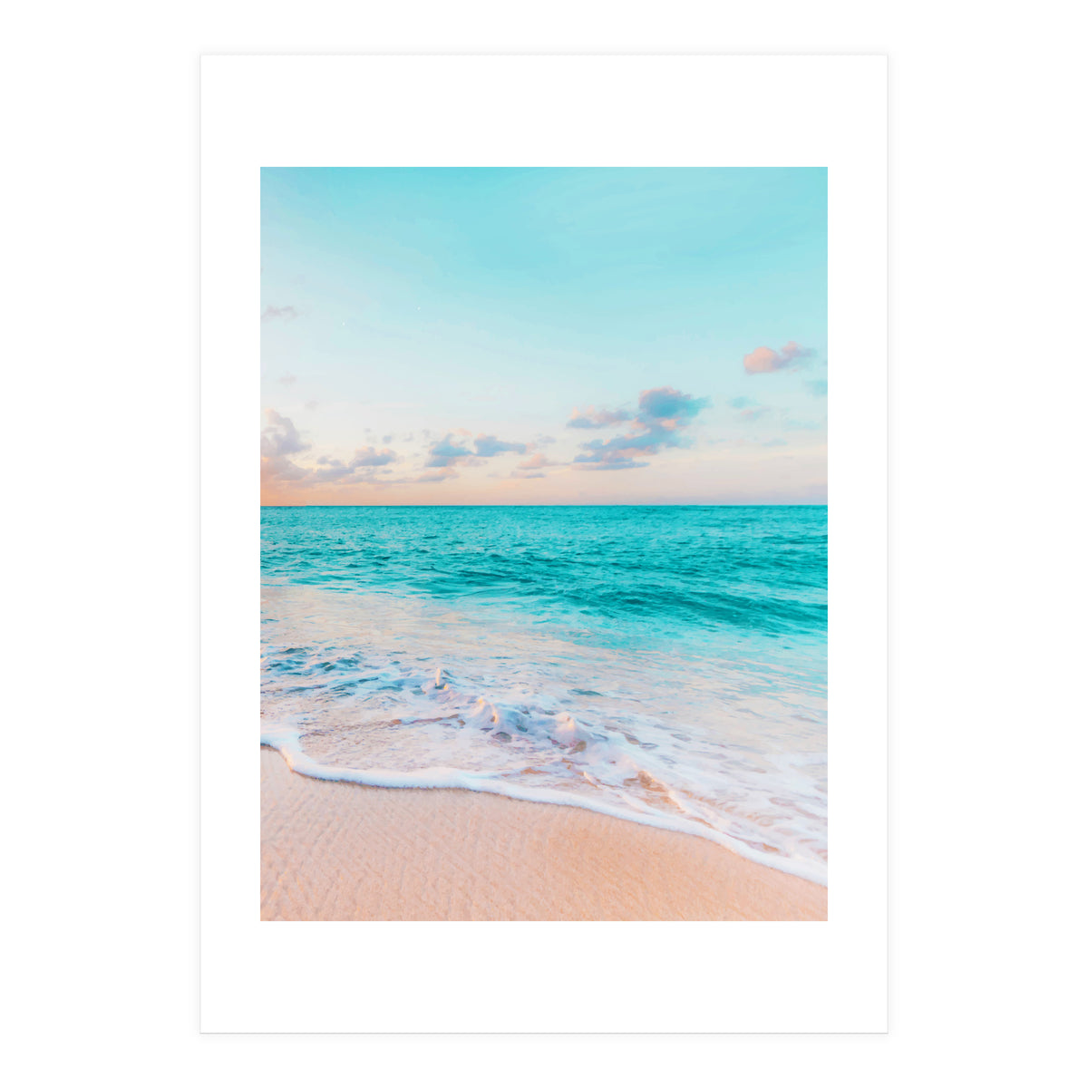 Ocean Bliss, Nature Landscape Sea Travel Tropical, Nordic Luxe Photography Pastel Island Digital (Print Only)